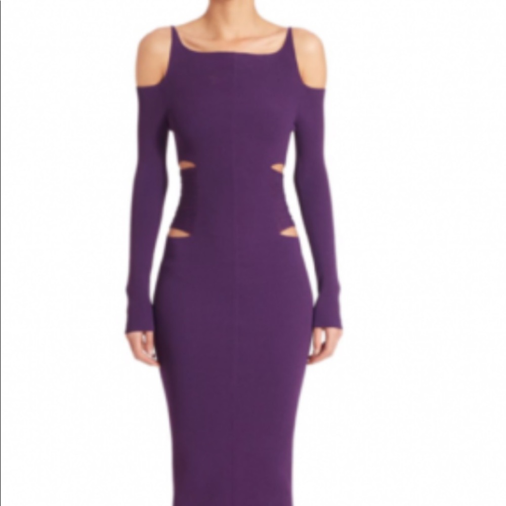 Roberto Cavalli cold shoulder midi dress